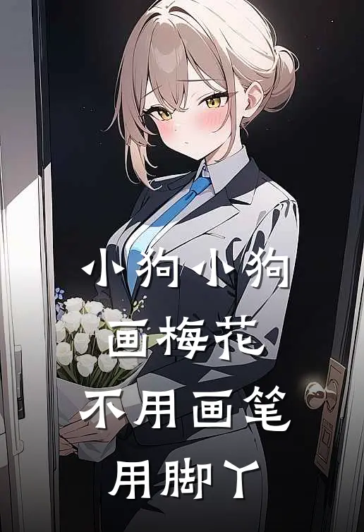 小狗小狗画梅花,不用画笔用脚丫